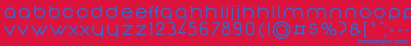 NonchalanceMedium-Schriftart – Blaue Schriften auf rotem Hintergrund