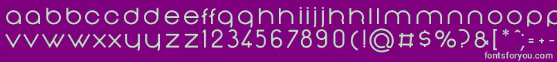 NonchalanceMedium-Schriftart – Grüne Schriften auf violettem Hintergrund