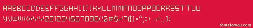 フォントDalilaLight – 赤い背景に緑の文字
