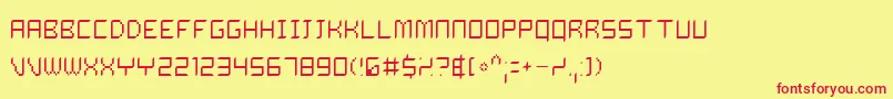 フォントDalilaLight – 赤い文字の黄色い背景