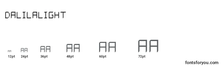 DalilaLight Font Sizes