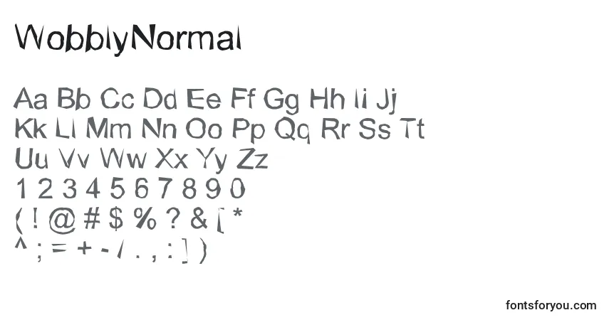 WobblyNormal font – alphabet, numbers, special characters