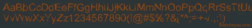 Fonte WobblyNormal – fontes marrons em um fundo preto
