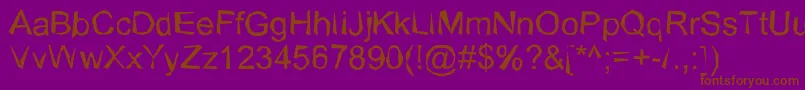 Czcionka WobblyNormal – brązowe czcionki na fioletowym tle