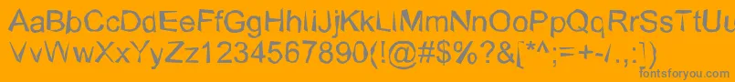 フォントWobblyNormal – オレンジの背景に灰色の文字