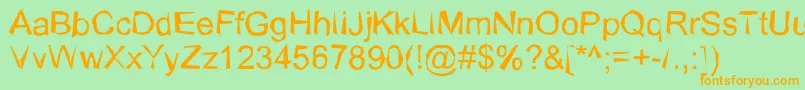 WobblyNormal Font – Orange Fonts on Green Background