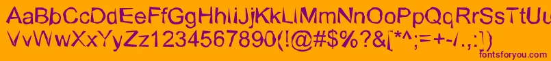 WobblyNormal Font – Purple Fonts on Orange Background