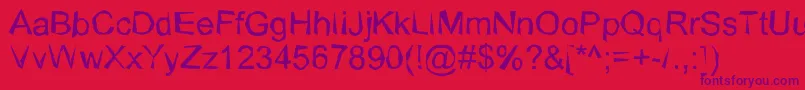 WobblyNormal Font – Purple Fonts on Red Background