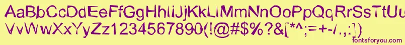 WobblyNormal Font – Purple Fonts on Yellow Background