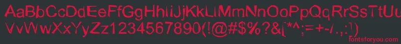 WobblyNormal Font – Red Fonts on Black Background