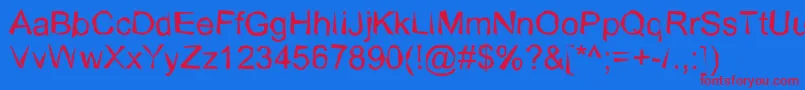 WobblyNormal Font – Red Fonts on Blue Background