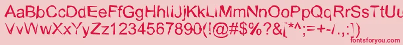 WobblyNormal Font – Red Fonts on Pink Background