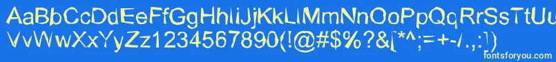 WobblyNormal Font – Yellow Fonts on Blue Background