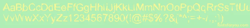 WobblyNormal Font – Yellow Fonts on Green Background