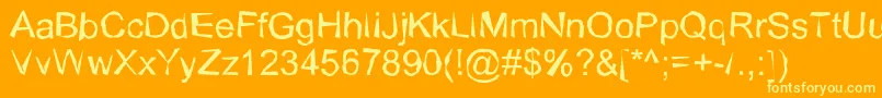 WobblyNormal Font – Yellow Fonts on Orange Background