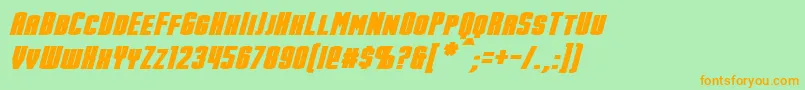 StarkBoldItalic Font – Orange Fonts on Green Background