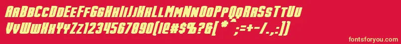 Шрифт StarkBoldItalic – жёлтые шрифты на красном фоне