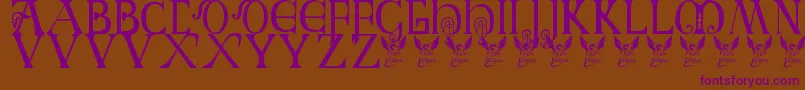Britishblockflourish Font – Purple Fonts on Brown Background