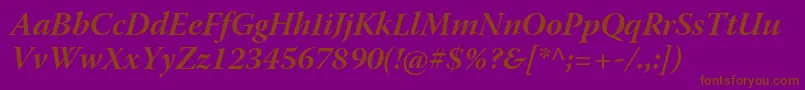 WarnockproBolditsubh Font – Brown Fonts on Purple Background