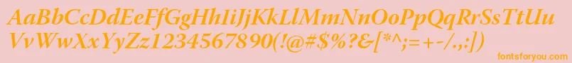 WarnockproBolditsubh Font – Orange Fonts on Pink Background