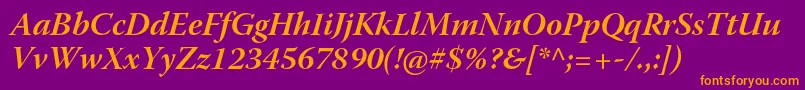 WarnockproBolditsubh Font – Orange Fonts on Purple Background