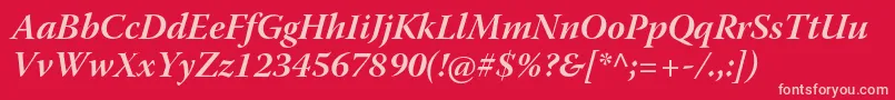 WarnockproBolditsubh Font – Pink Fonts on Red Background