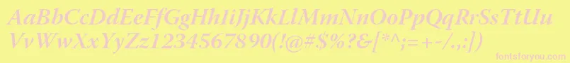 WarnockproBolditsubh Font – Pink Fonts on Yellow Background