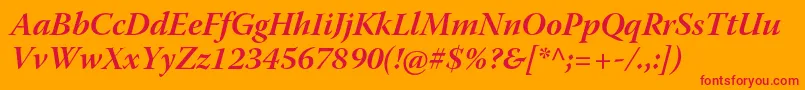 WarnockproBolditsubh Font – Red Fonts on Orange Background