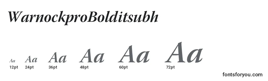 WarnockproBolditsubh Font Sizes