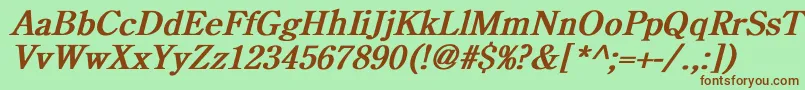 CenturyoldstyleBoldItalic Font – Brown Fonts on Green Background