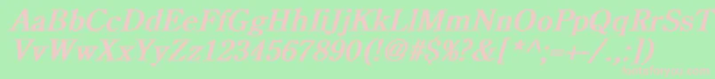 CenturyoldstyleBoldItalic Font – Pink Fonts on Green Background