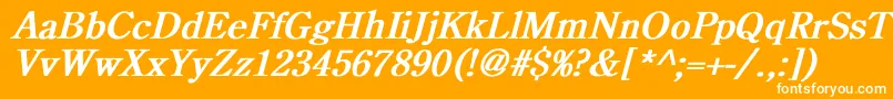 CenturyoldstyleBoldItalic Font – White Fonts on Orange Background