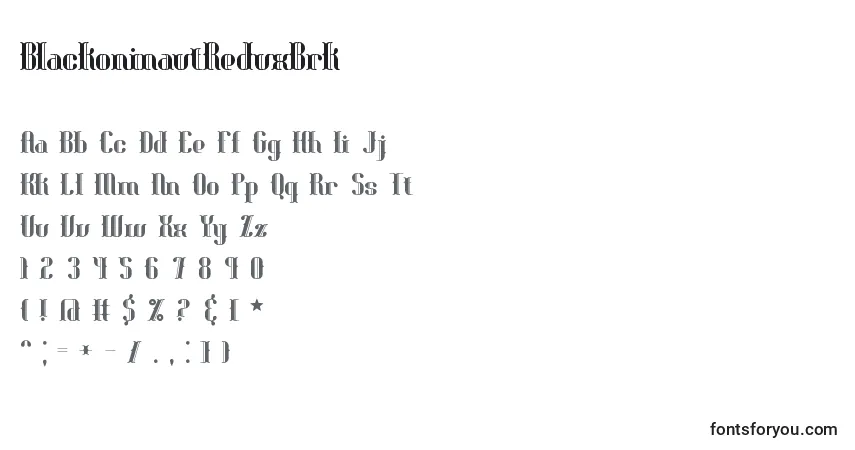 BlackoninautReduxBrk Font – alphabet, numbers, special characters