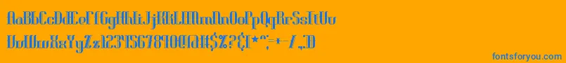 フォントBlackoninautReduxBrk – オレンジの背景に青い文字