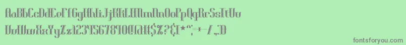 フォントBlackoninautReduxBrk – 緑の背景に灰色の文字