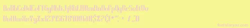 フォントBlackoninautReduxBrk – ピンクのフォント、黄色の背景