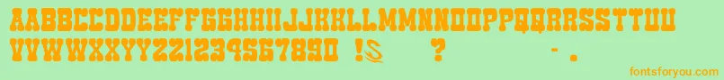 GomariceEdamameWestern-Schriftart – Orangefarbene Schriften auf grünem Hintergrund