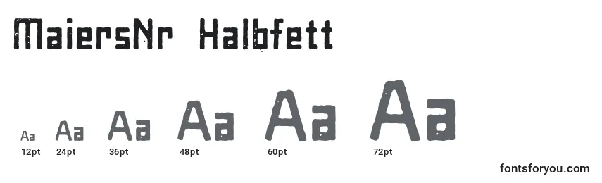 Размеры шрифта MaiersNr8Halbfett (68207)