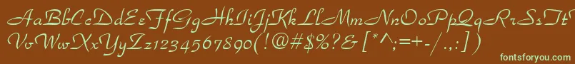 Parka36-fontti – vihreät fontit ruskealla taustalla