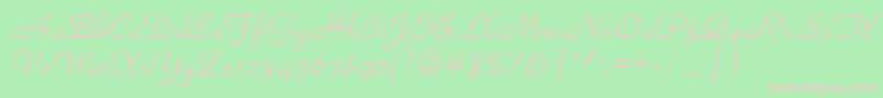 Parka36-fontti – vaaleanpunaiset fontit vihreällä taustalla