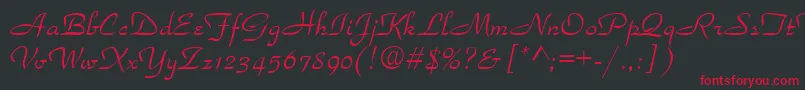 Parka36 Font – Red Fonts on Black Background