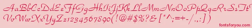 Parka36-Schriftart – Rote Schriften auf rosa Hintergrund