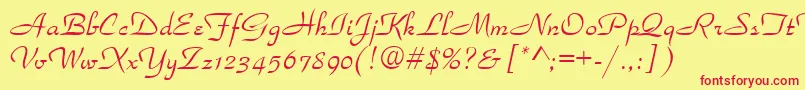 Parka36-fontti – punaiset fontit keltaisella taustalla