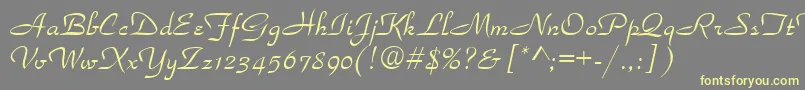 Parka36-fontti – keltaiset fontit harmaalla taustalla