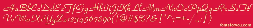 Parka36 Font – Yellow Fonts on Red Background