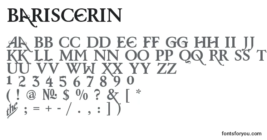 BarisCerin-fontti – aakkoset, numerot, erikoismerkit