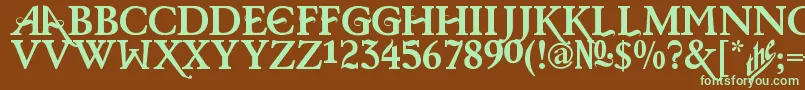BarisCerin-fontti – vihreät fontit ruskealla taustalla