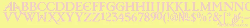 BarisCerin-fontti – vaaleanpunaiset fontit keltaisella taustalla