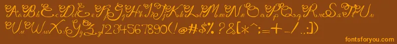 GitaScript Font – Orange Fonts on Brown Background