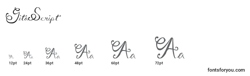 Größen der Schriftart GitaScript
